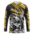 Custom Walleye Fishing, Walleye Long Sleeve Performance Fishing | Yellow