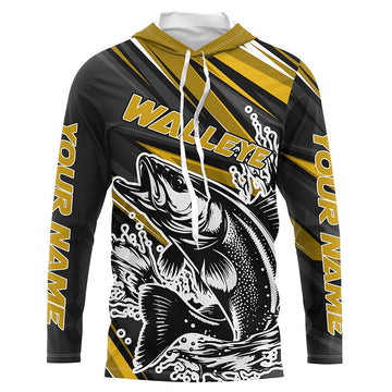 Custom Walleye Fishing, Walleye Long Sleeve Performance Fishing | Yellow