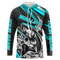 Custom Walleye Fishing, Walleye Long Sleeve Performance Fishing | Teal Blue
