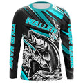 Custom Walleye Fishing, Walleye Long Sleeve Performance Fishing | Teal Blue