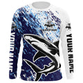 Custom Blacktip Shark Fishing, Shark Fishing Long Sleeve Performance | Blue
