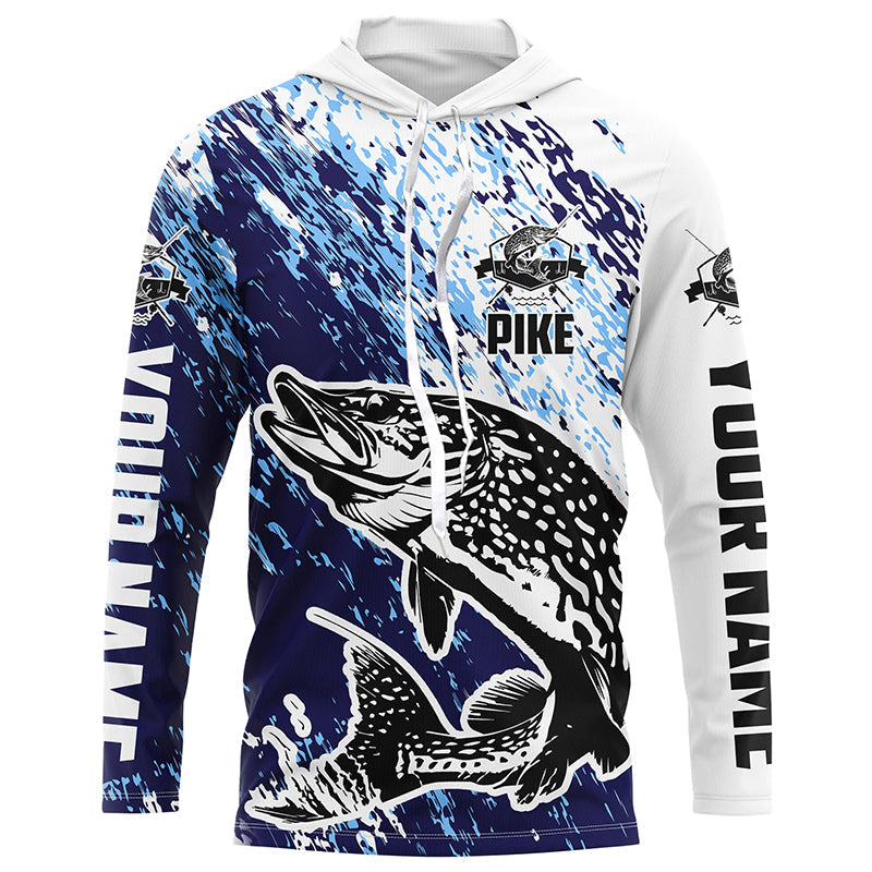 Custom Pike Fishing, Pike Fishing Long Sleeve Performance | Blue