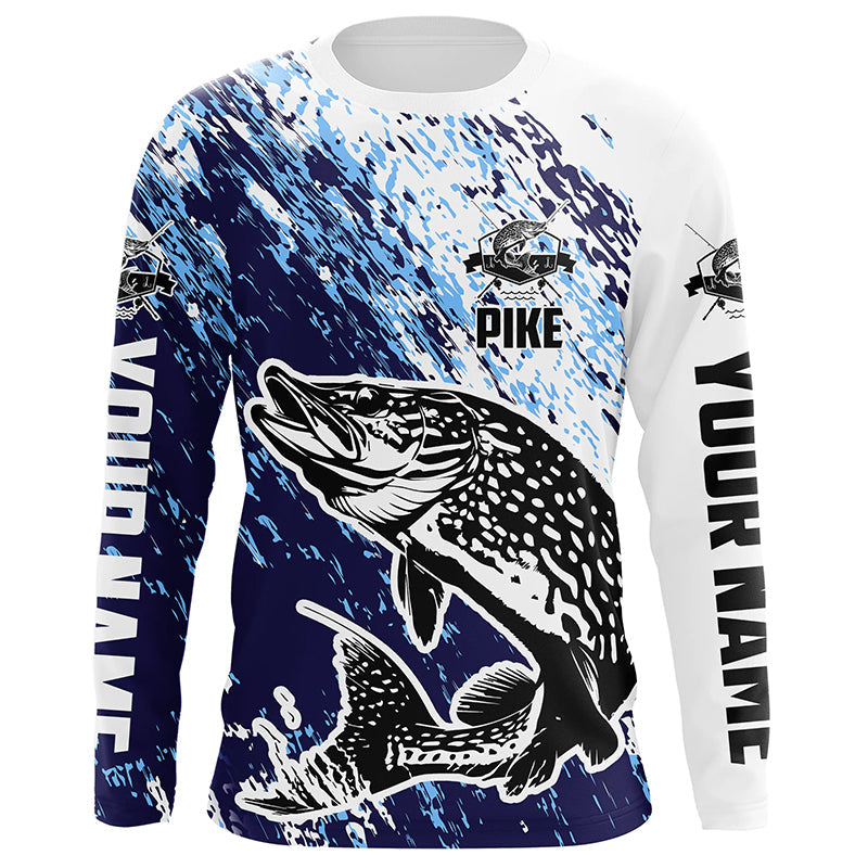 Custom Pike Fishing, Pike Fishing Long Sleeve Performance | Blue