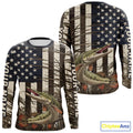 Custom Patriotic Vintage US Flag Alligator Gar Tournament Fishing T-Shirts