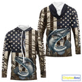 Custom Patriotic Vintage US Flag Catfish Tournament Fishing T-Shirts