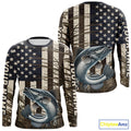 Custom Patriotic Vintage US Flag Catfish Tournament Fishing T-Shirts