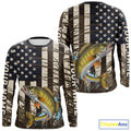 Custom Patriotic Vintage US Flag Walleye Tournament Fishing T-Shirts