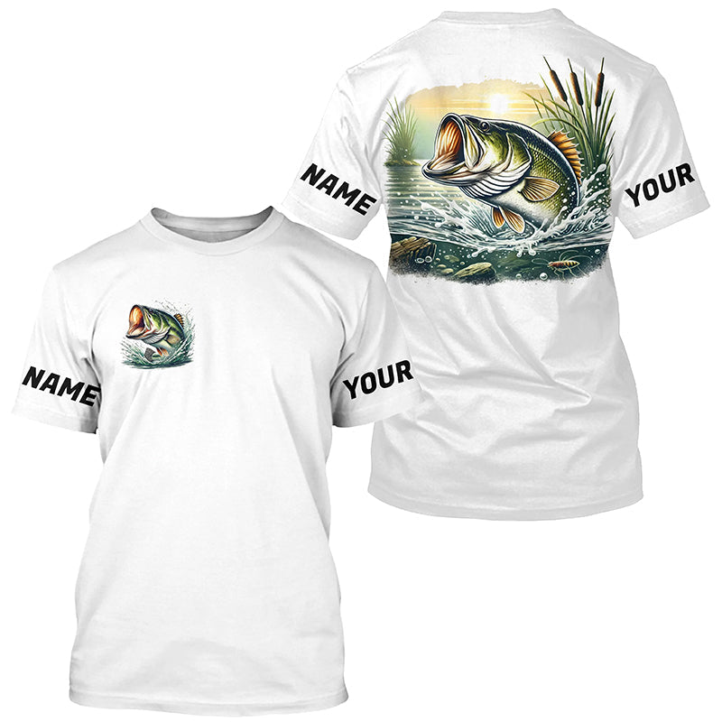 Personalized Largemouth Bass Fishing Long Sleeve Tournament Fishing, Bass Fishing