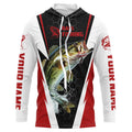 Personalized Bass Fishing, Bass Fishing Long Sleeve Fishing Tournament | Red