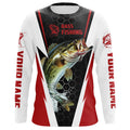Personalized Bass Fishing, Bass Fishing Long Sleeve Fishing Tournament | Red