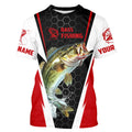 Personalized Bass Fishing, Bass Fishing Long Sleeve Fishing Tournament | Red