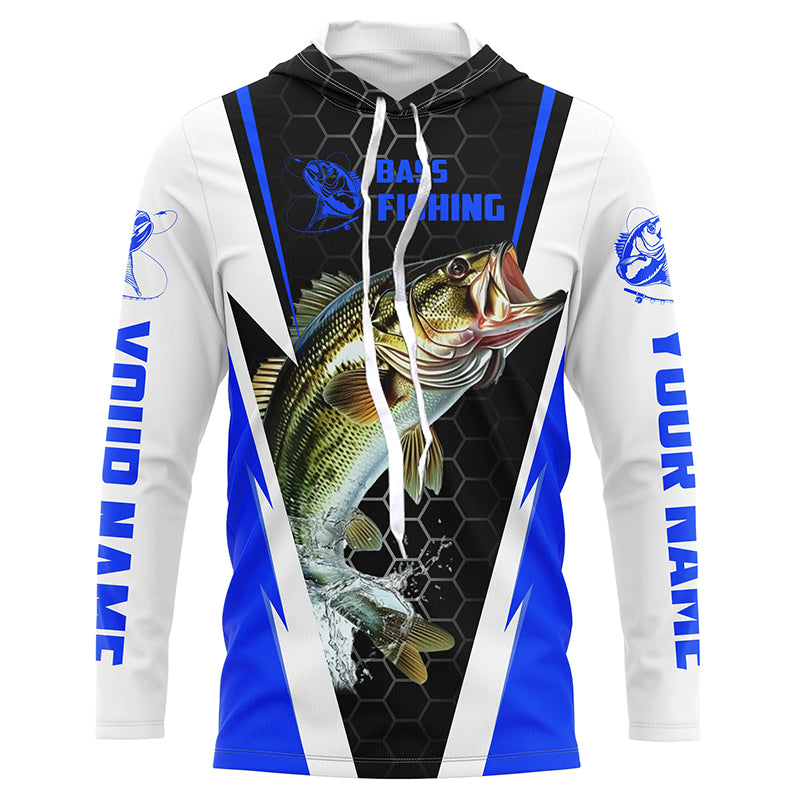 Personalized Bass Fishing, Bass Fishing Long Sleeve Fishing Tournament | Blue