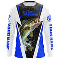 Personalized Bass Fishing, Bass Fishing Long Sleeve Fishing Tournament | Blue