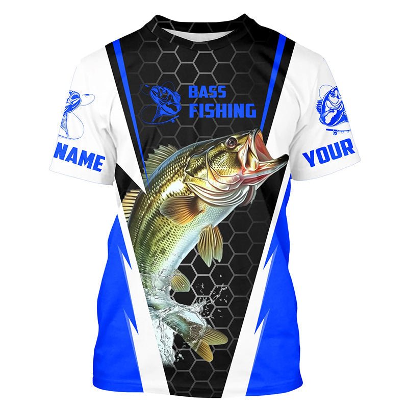 Personalized Bass Fishing, Bass Fishing Long Sleeve Fishing Tournament | Blue