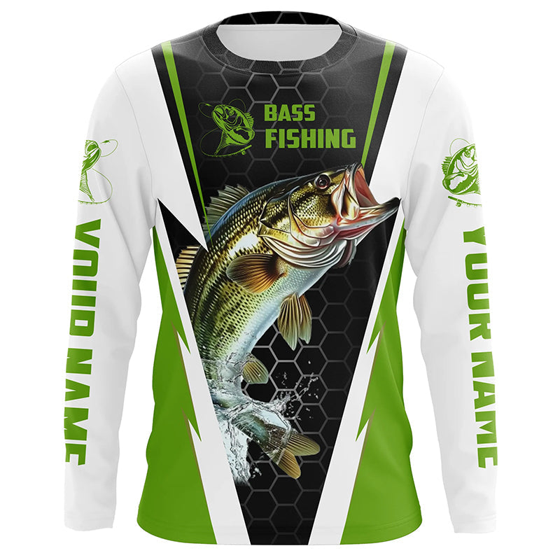 Personalized Bass Fishing, Bass Fishing Long Sleeve Fishing Tournament | Green