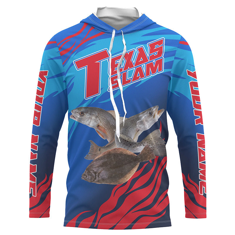 Custom Texas Inshore Slam Fishing Redfish, Trout, Flounder Long Sleeve Fishing