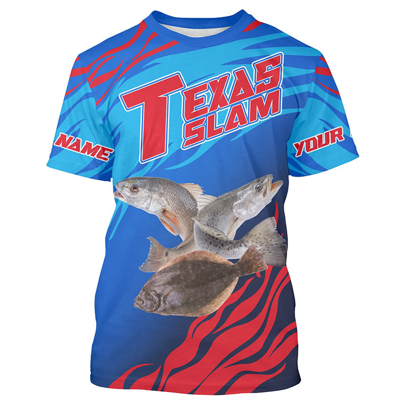 Custom Texas Inshore Slam Fishing Redfish, Trout, Flounder Long Sleeve Fishing