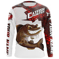 Angry Catfish Custom Long Sleeve Fishing, Catfish Hunter Fishing | Red Camo