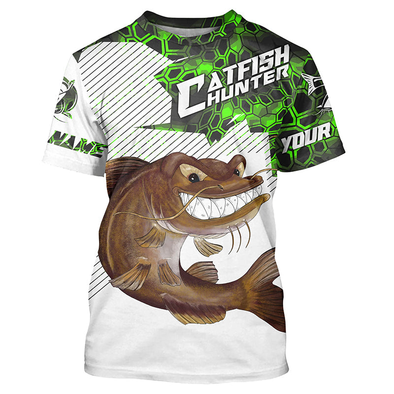 Angry Catfish Custom Long Sleeve Fishing, Catfish Hunter Fishing | Blue Camo