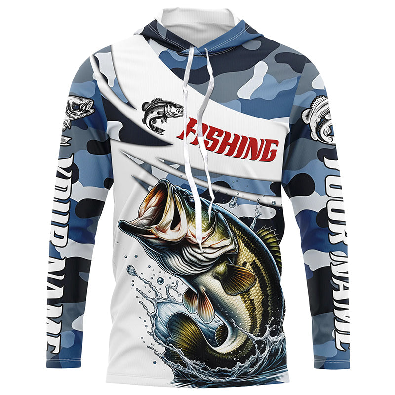 Personalized Bass Fishing, Camo Bass Fishing Long Sleeve Tournament