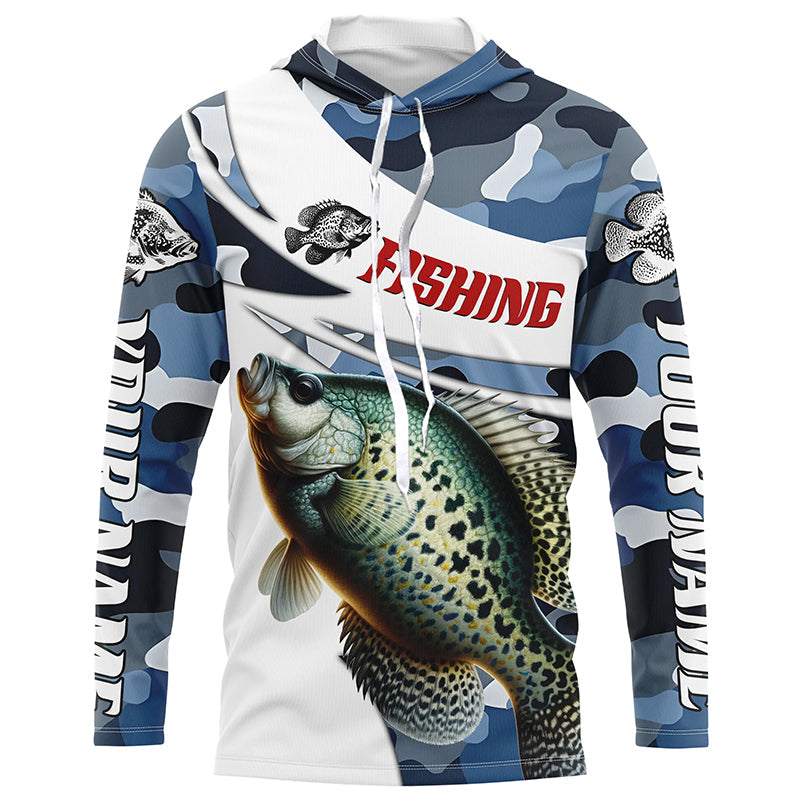 Personalized Crappie Fishing, Camo Crappie Fishing Long Sleeve Tournament