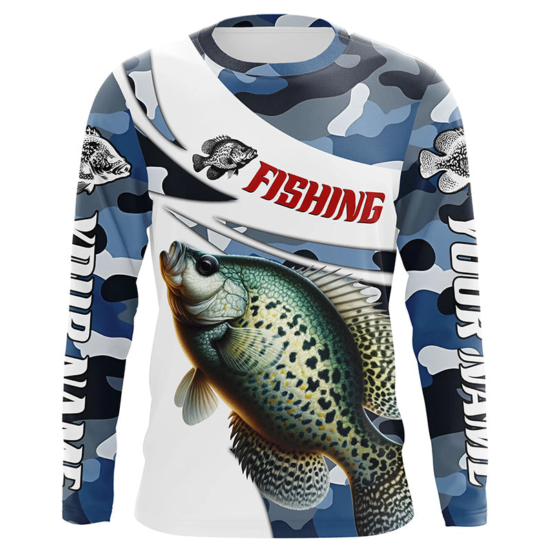 Personalized Crappie Fishing, Camo Crappie Fishing Long Sleeve Tournament