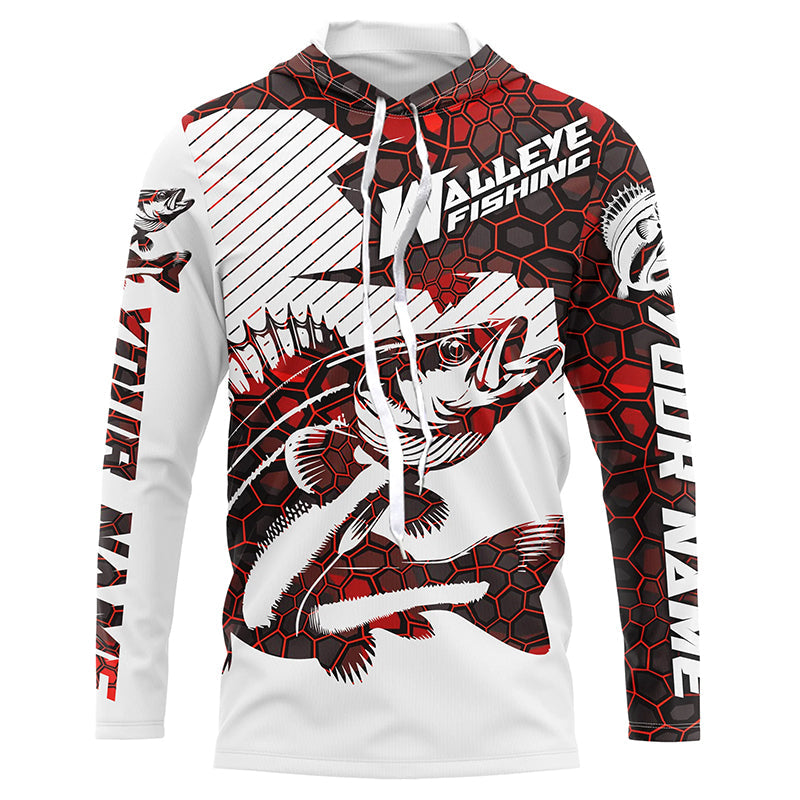 Custom Walleye Fishing, Walleye Fishing Long Sleeve Fishing Tournament | Red Camo
