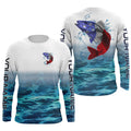 American Flag Walleye Long Sleeve Fishing, Custom Patriotic Walleye Tournament Fishing