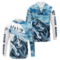 Bass Fishing Custom Long Sleeve Tournament, Blue Camo Bass Fishing For Fisherman