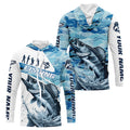 Walleye Fishing Custom Long Sleeve Tournament, Blue Camo Walleye Fishing For Fisherman