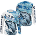 Crappie Fishing Custom Long Sleeve Tournament, Blue Camo Crappie Fishing For Fisherman