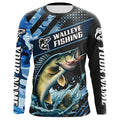 Personalized Blue Camo Walleye Fishing, Walleye Long Sleeve Tournament Fishing