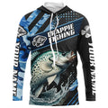Personalized Blue Camo Crappie Fishing, Crappie Long Sleeve Tournament Fishing