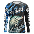 Personalized Blue Camo Crappie Fishing, Crappie Long Sleeve Tournament Fishing