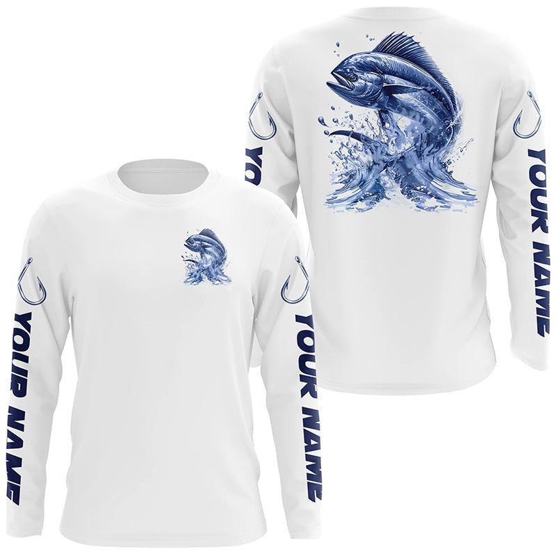 Mahi Mahi Long Sleeve Fishing, Mahimahi Custom Fishing Saltwater Fishing Gifts