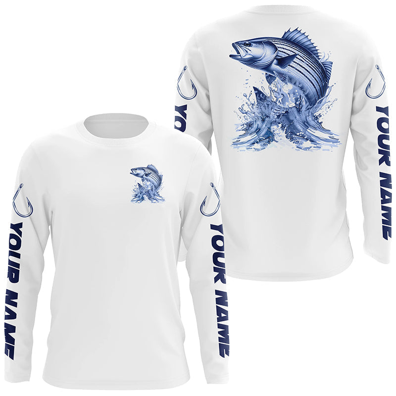 Striped Bass Long Sleeve Fishing, Striper Custom Fishing Saltwater Fishing Gifts