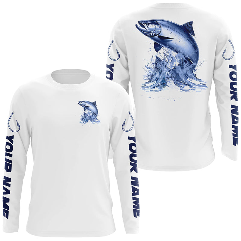 Chinook Salmon Long Sleeve Performance Fishing, Salmon Custom Fishing