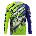 Crappie Fishing Custom Long Sleeve Tournament, Green And Blue Crappie Fishing