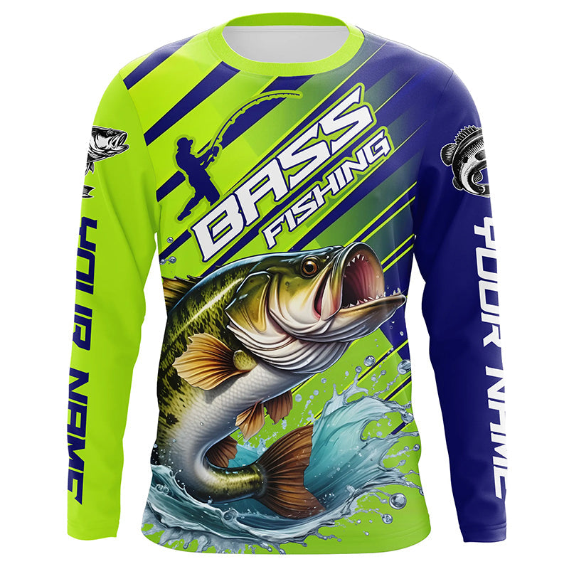 Custom Largemouth Bass Fishing Uv Protection Long Sleeve, Bass Tournament Fishing