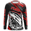 Black And Red Tuna Fishing, Custom Tuna Long Sleeve Performance Fishing