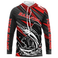 Black And Red Sailfish Fishing, Custom Sailfish Long Sleeve Performance Fishing