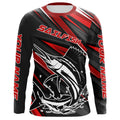 Black And Red Sailfish Fishing, Custom Sailfish Long Sleeve Performance Fishing