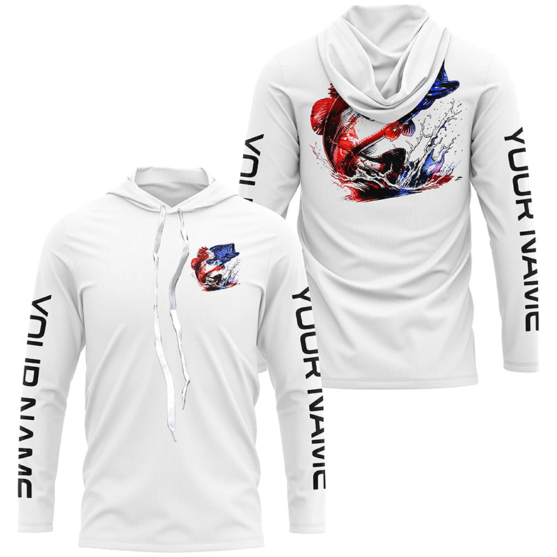 Custom Patriotic American Flag Bass Fishing, Bass Fishing Tournament
