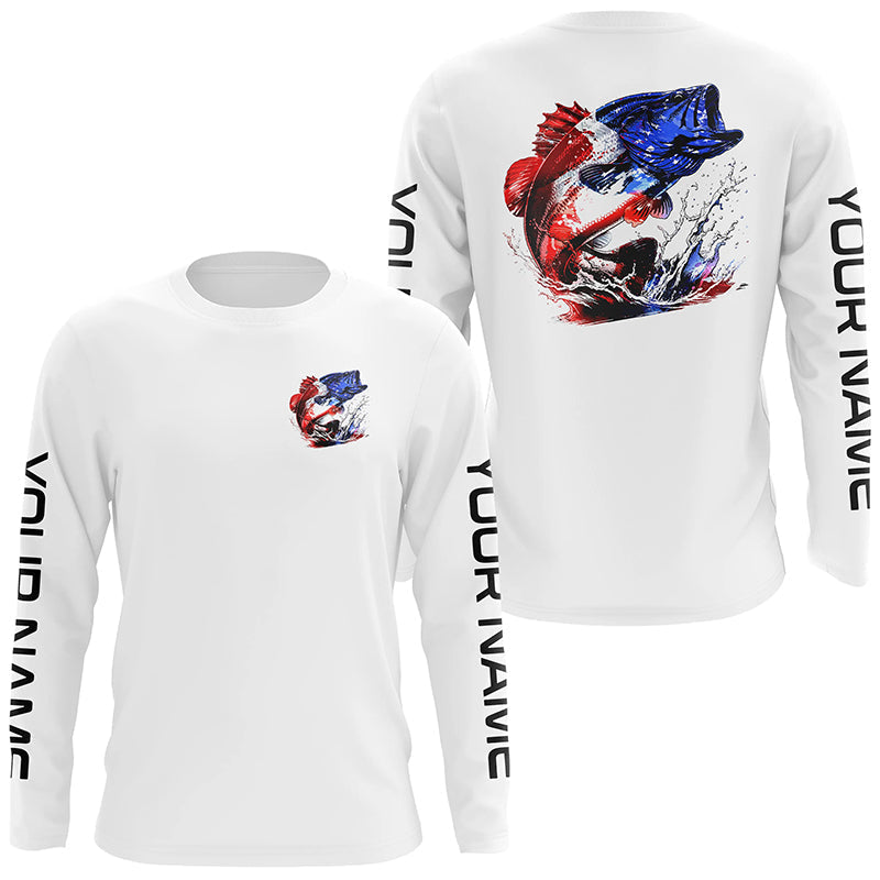 Custom Patriotic American Flag Bass Fishing, Bass Fishing Tournament