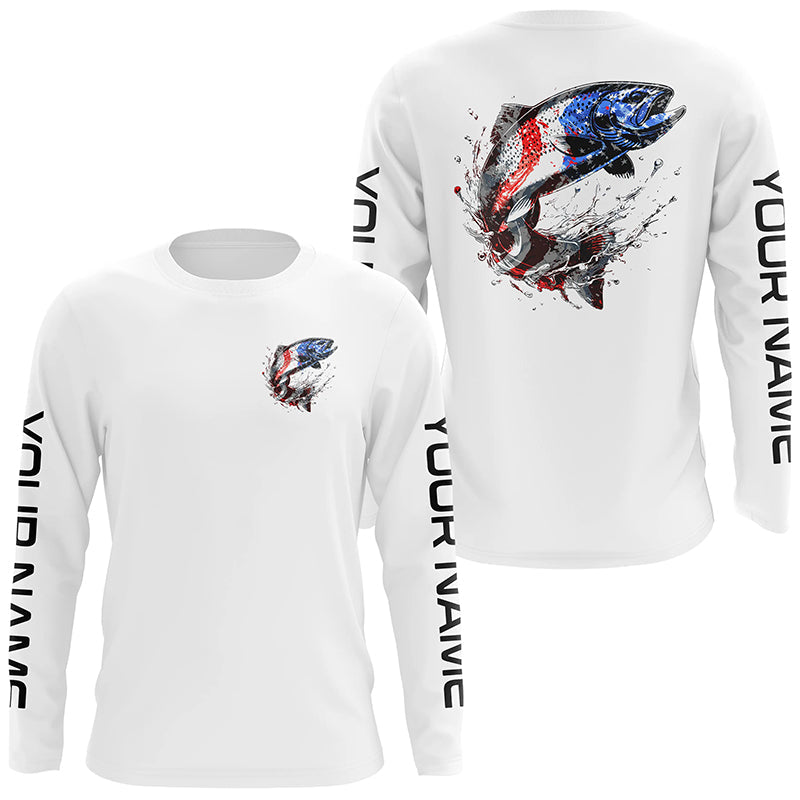 Custom Patriotic American Flag Trout Fishing, Trout Fishing Tournament