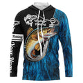 Fish Hook Walleye Fishing Custom Long Sleeve Tournament Fishing Fishing | Blue Camo
