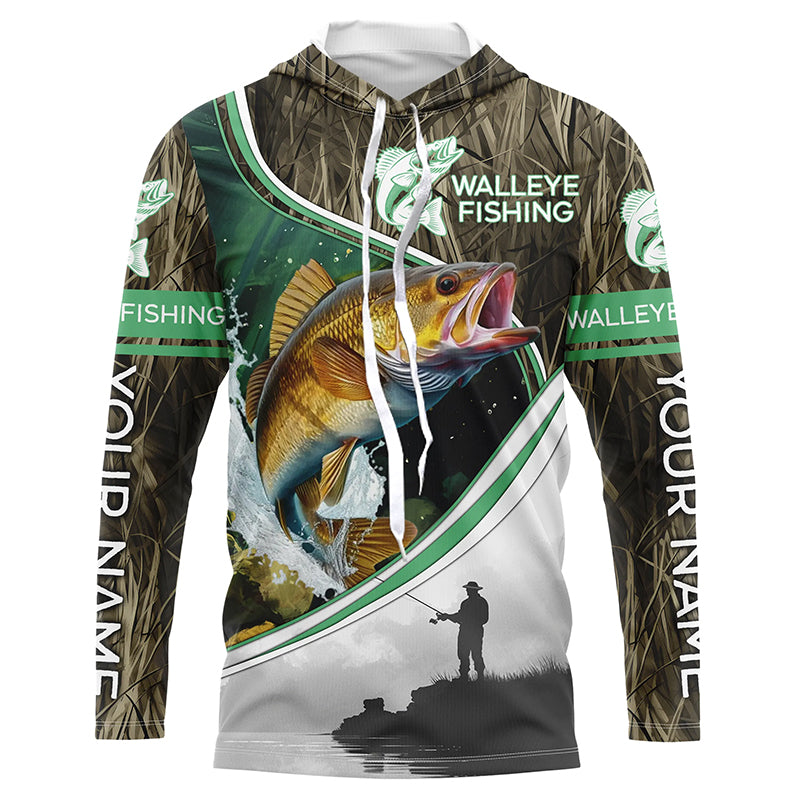 Personalized Walleye Uv Protection Long Sleeve Fishing, Walleye Tournament Fishing