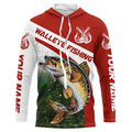 Walleye Fishing Custom Long Sleeve Fishing, Walleye Tournament Fishing | Red
