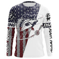 American Flag Crappie Custom Long Sleeve Fishing, Patriotic Crappie Fishing