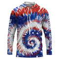 Custom Tie dye American Flag Fishing, USA Patriotic Fishing gifts UV Protection